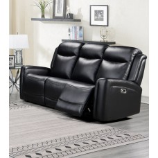 Katlyn Leather Power Reclining Sofa - Black